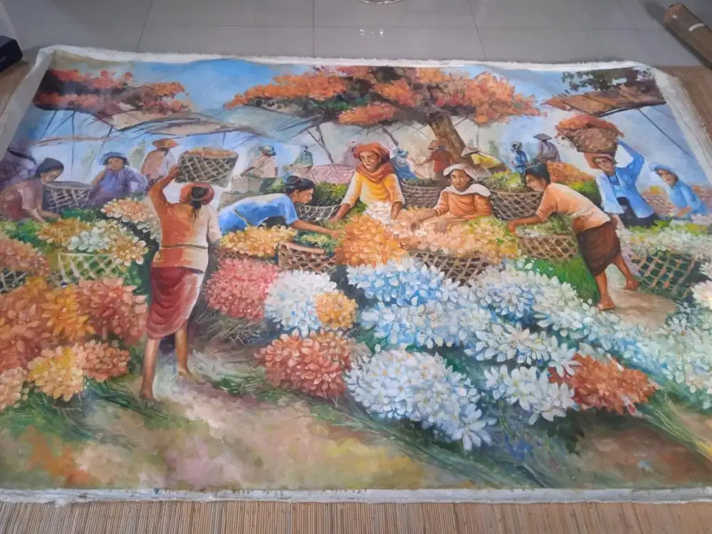 Lukisan Pasar Kembang Antik Edi Sudarno