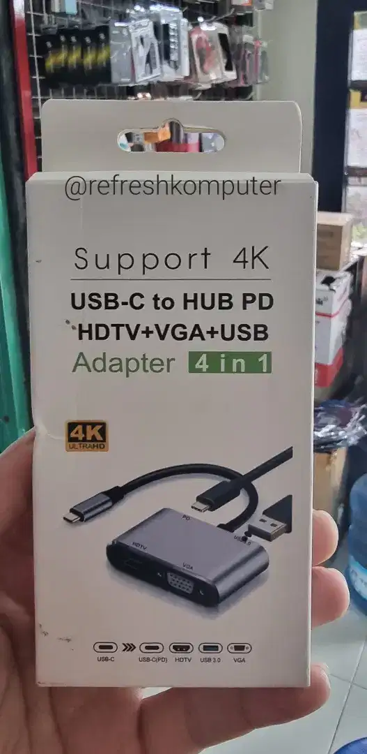 Konverter usb type c to  hdmi dan vga