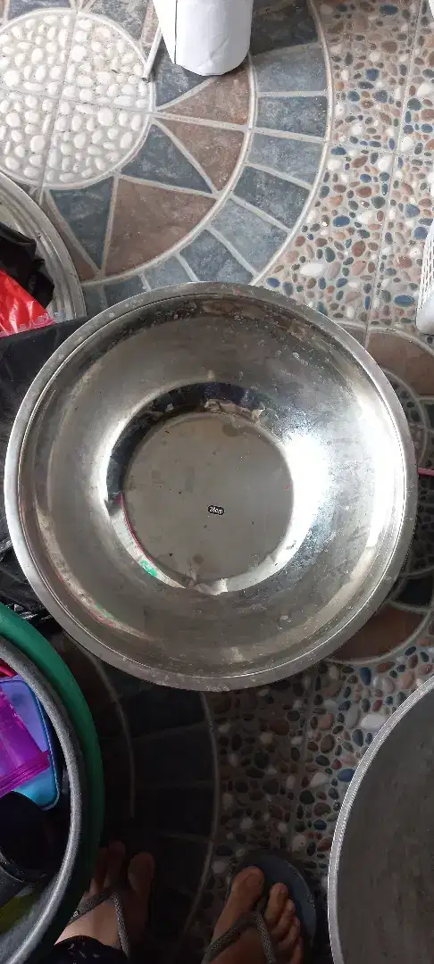 Stainless bowl mangkuk 36cm baskom adonan mixing bekas