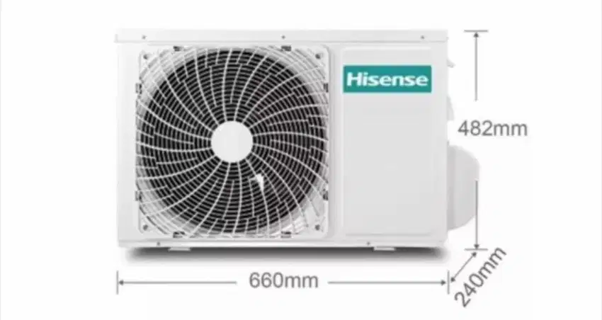 Jual outdoor AC split “Hisense” 1/2pk baru 100% segel dus