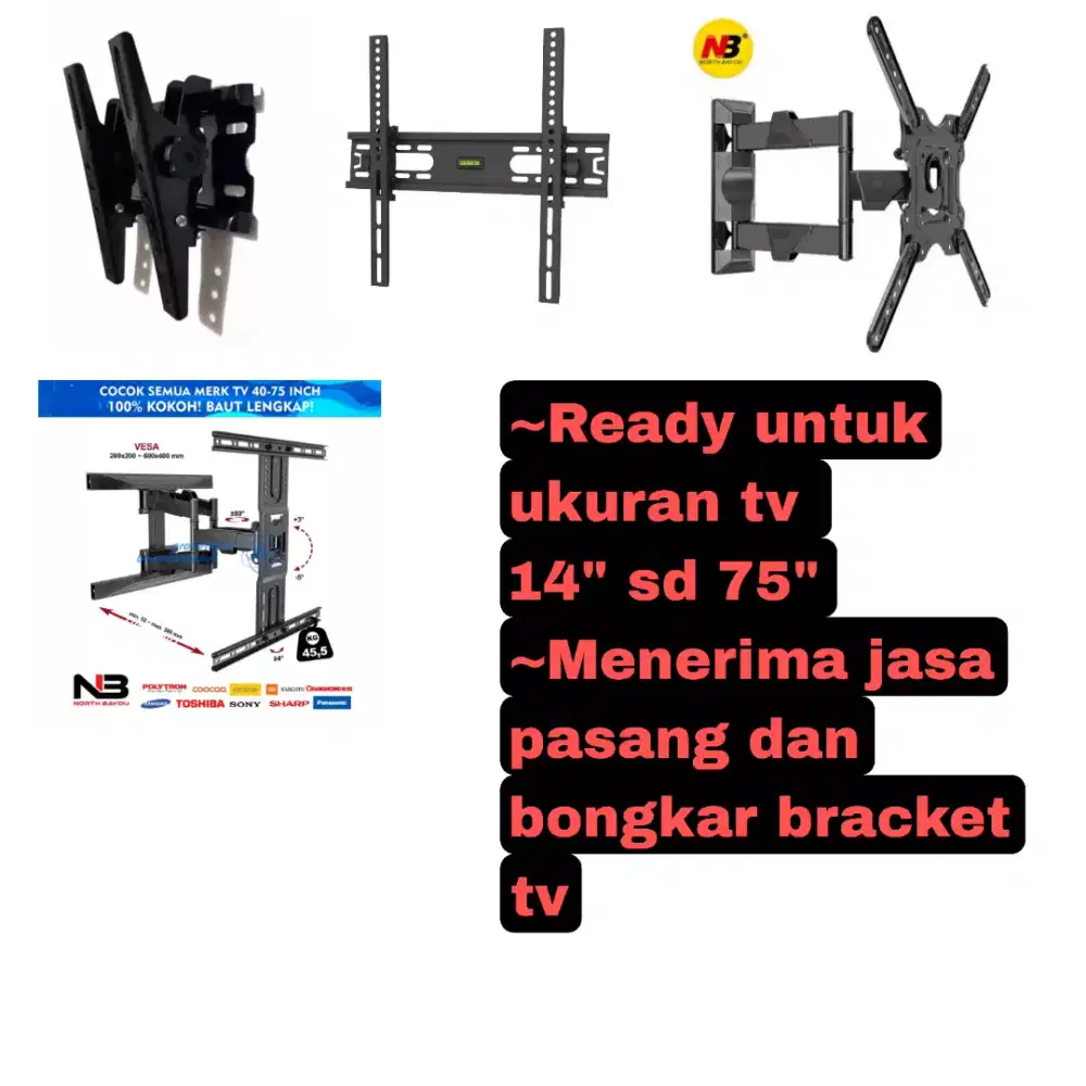 Bracket tv dan juga menerima jasa pasang
