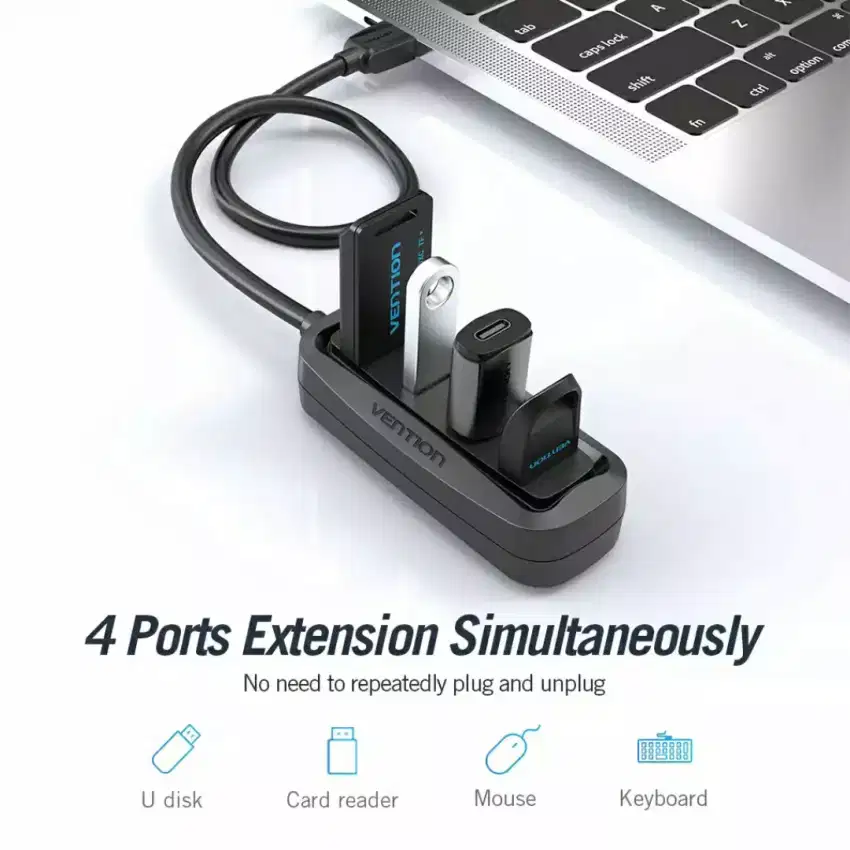 Vention AUKEY HUB USB 2.0/3.0 4 Port Portable Kabel 15/50cm Ori