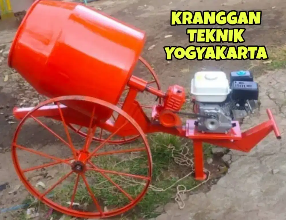 (KRANGGAN TEKNIK)molen semen concrete mixer beton pake mesin bensin