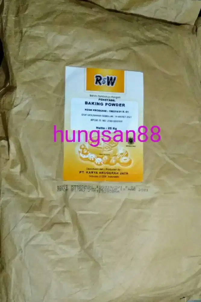 Baking Powder R&amp;W 25kg per sak. Untuk Pengembang kue, kerupuk dll.