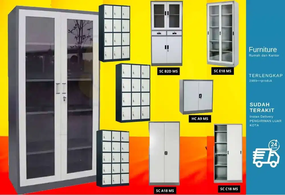 Lemari / Loker locker arsip plat besi pintu geser