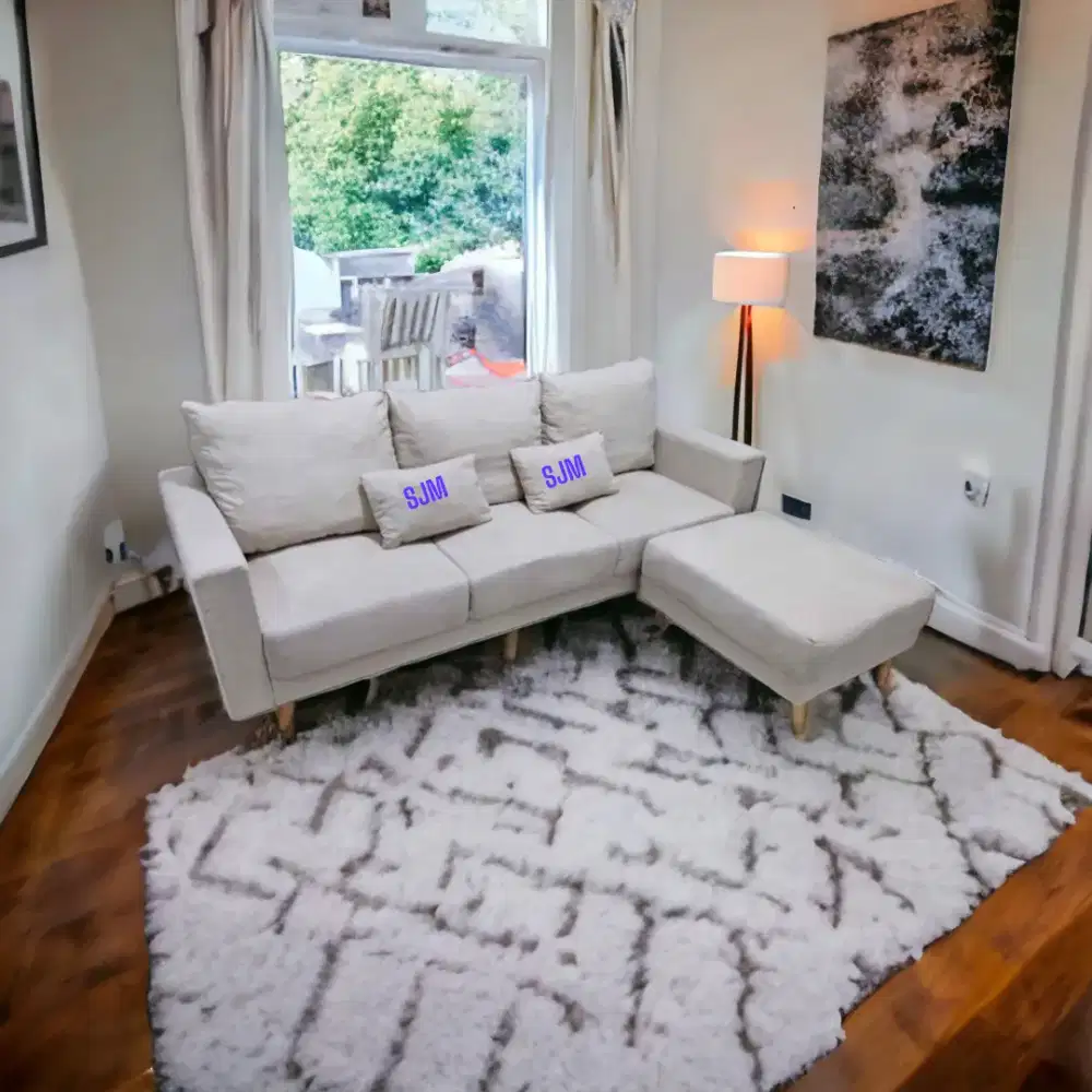 Sofa 3seat plus stool jumbo