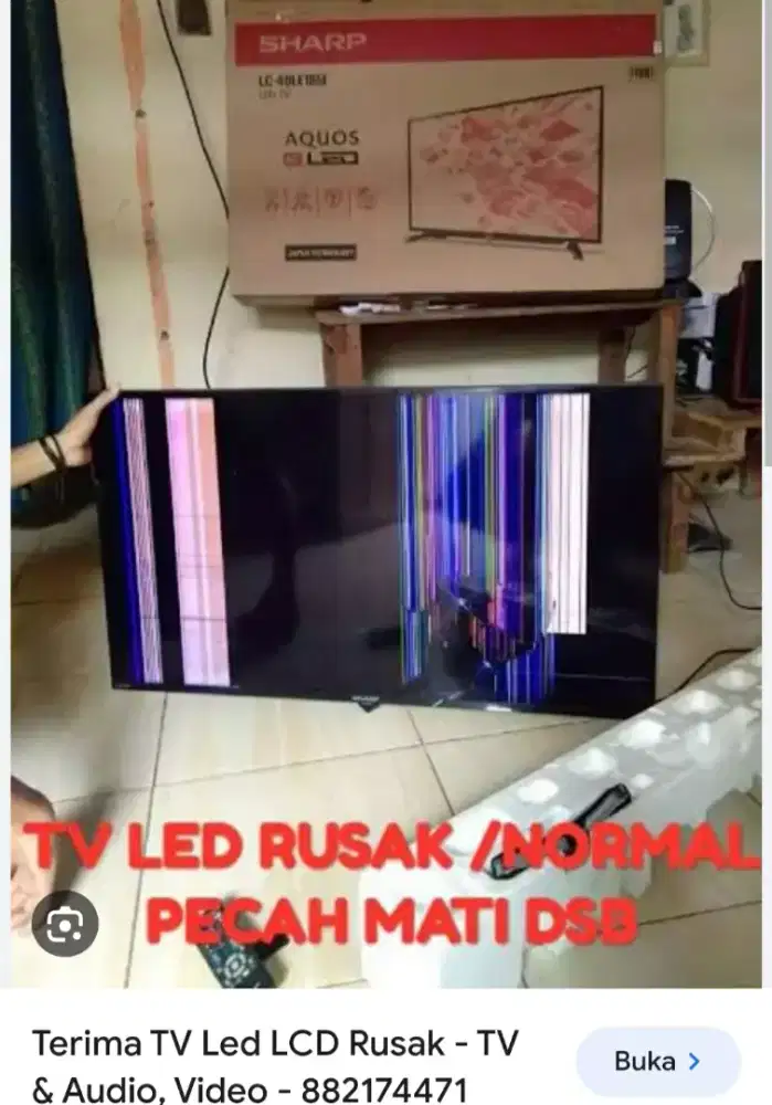 Terima tv led LCD rusak normal dsb