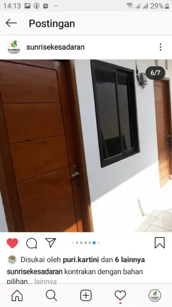 DISEWAKAN KONTRAKAN FREE WIFI