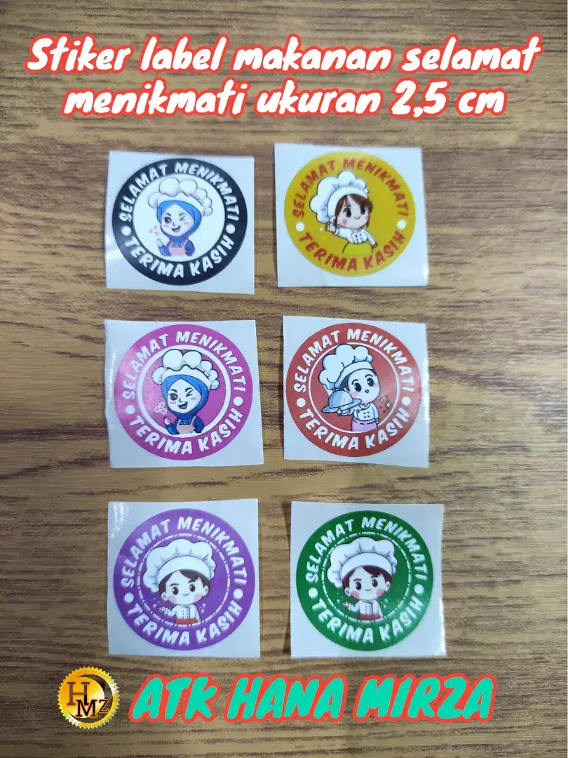 Jual Stiker Label Makanan Selamat Menikmati ukuran 2,5 cm