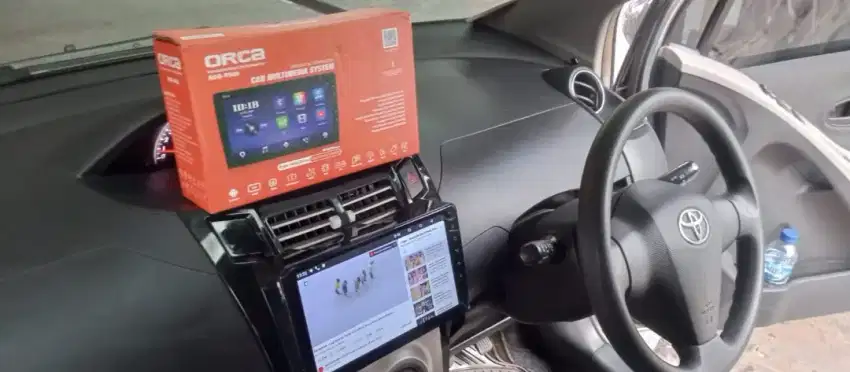 Pemasangan head unit android orca 9 inc ram 2/32 di yaris bapao