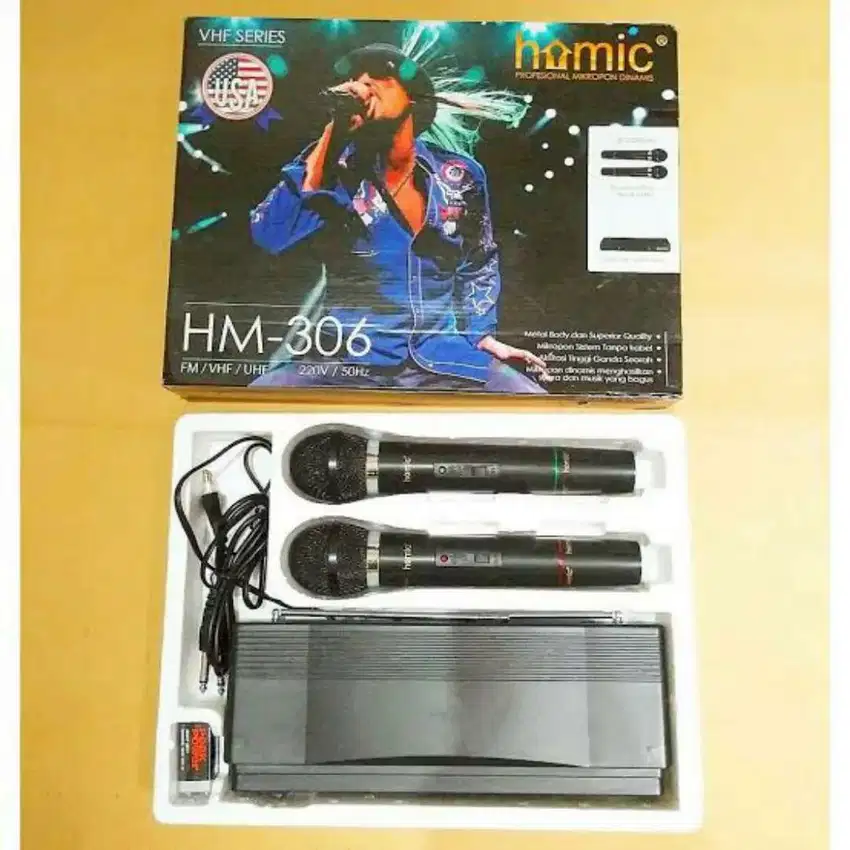 Mic Microphone Mikrofon Wireless Homic HM-306