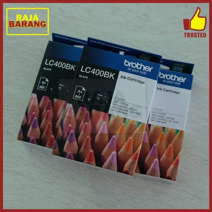 Brother Tinta Printer Hitam LC400BK LC 400 BK LC400 BK Black Original