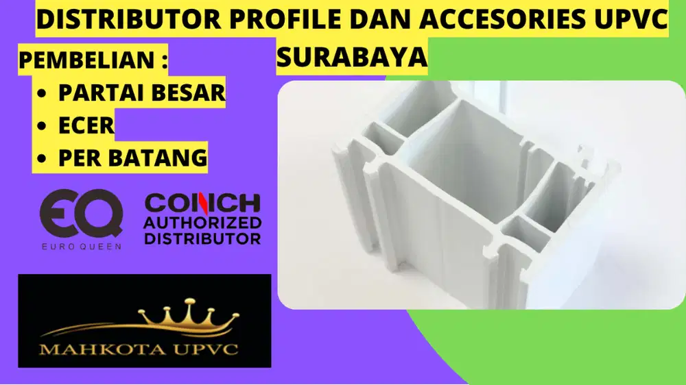 Jual per batang Profile dan accessories upvc surabaya