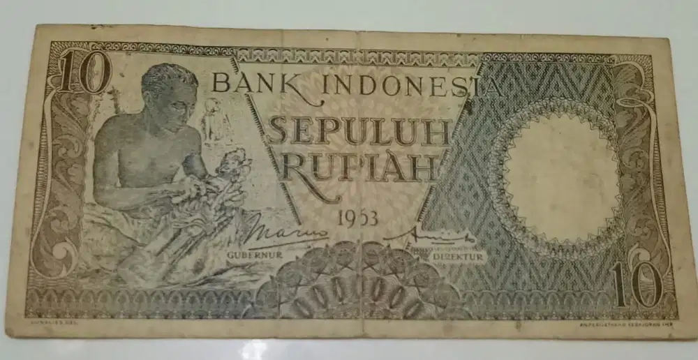Uang kertas RI nominal 10 Rupiah Edisi Pekerja tahun 1963