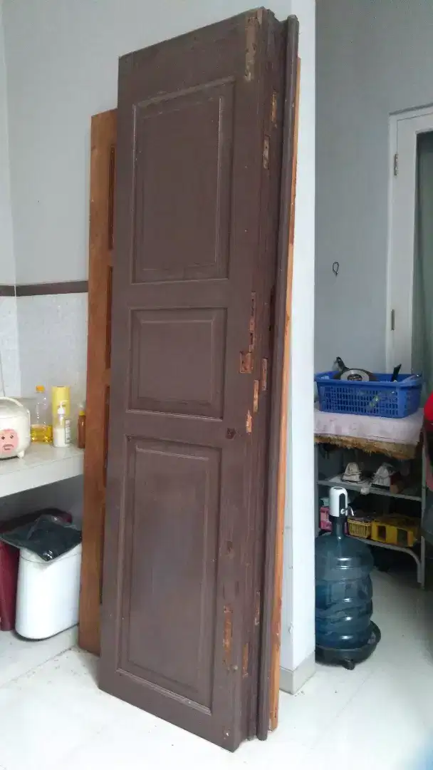 Pintu Garasi panil Kayu jati asli