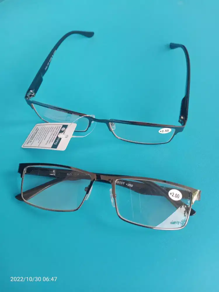 Kacamata Baca plus (+) 2.0/ 2.5 Frame Metal kualitas bagus dan Ringan