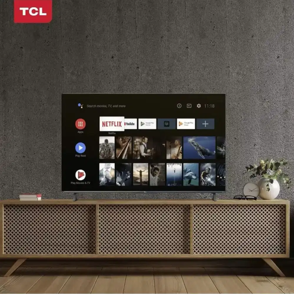 TCL 32 inch SmartTV Android Digital Netflix Remote Voice Grs (BARU)