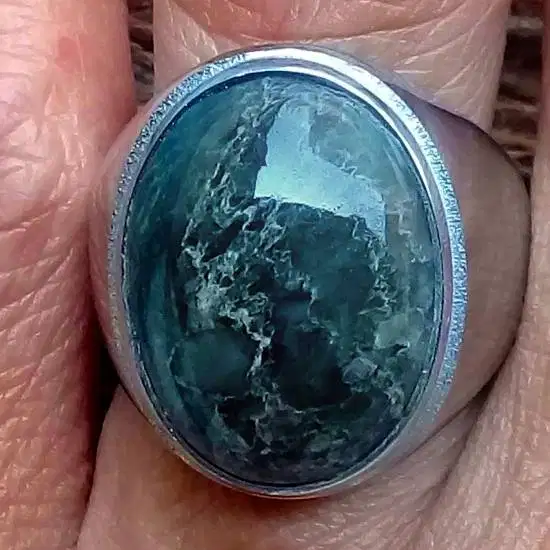 Natural Cincin Batu Gambar Corak Unik AGT-313