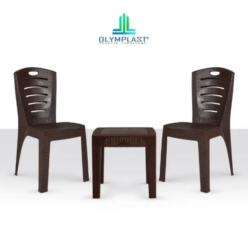 1 set meja kursi makan teras tamu plastik Olymplast OL 203R