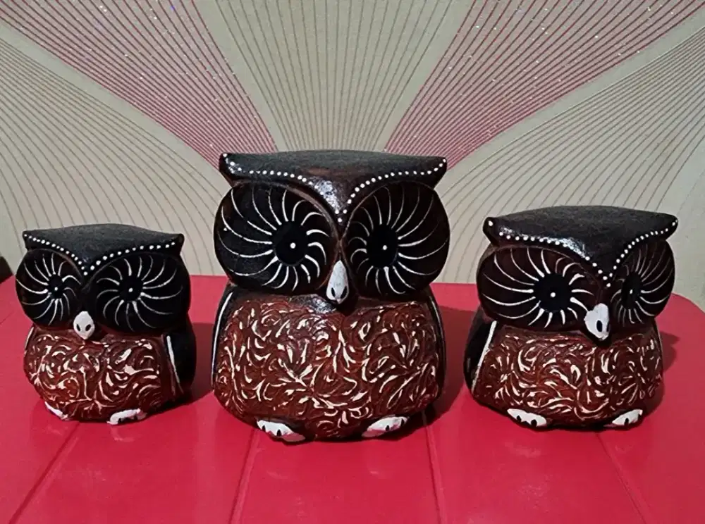 Pajangan mainan Burung Hantu 
Ibu dan 2 Anak