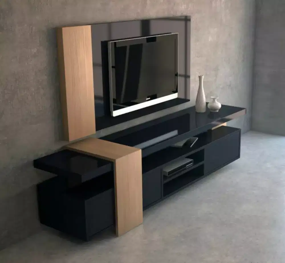 Back drop TV + cabinet.