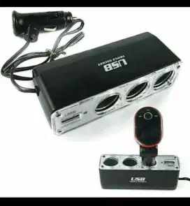 Charger Saver Mobil 3 Lobang Plus 1 USB SAVER 3 LUBANG 1 USB