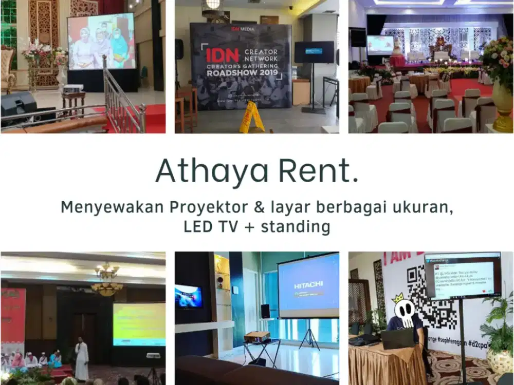 sewa proyektor TV videotron layar speaker infocus projector infokus