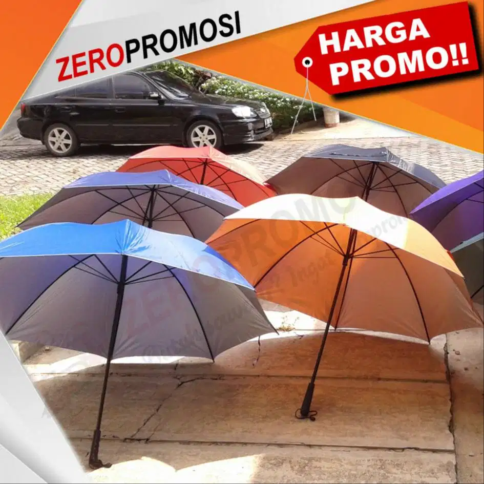 payung promosi untuk perusahaan dengan sablon manual