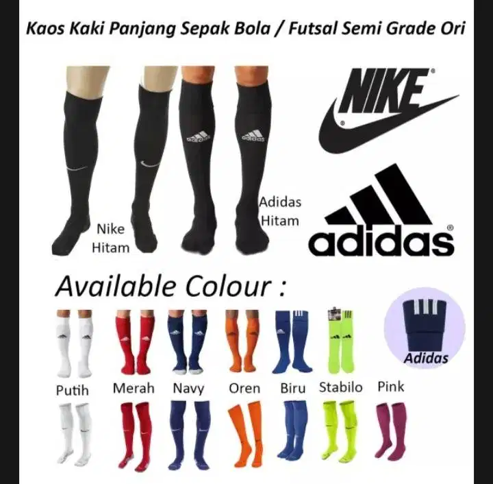 Kaos kaki kaus kaki futsal sepakbola panjang adidas