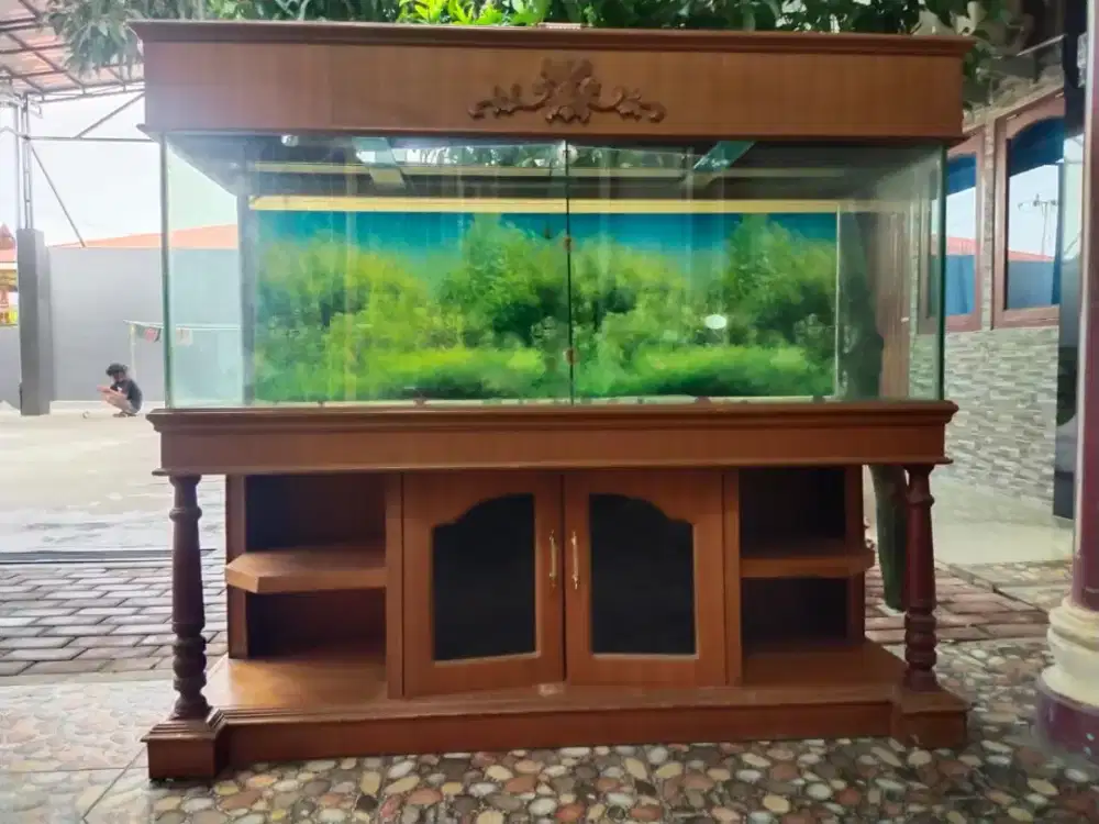 Buffet Aquarium 2 Meter Kayu Jati Good Quality