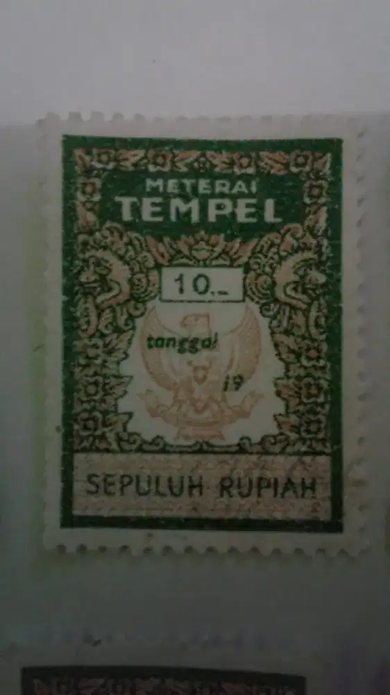Materai 10 rupiah tahun 1976an-1980an