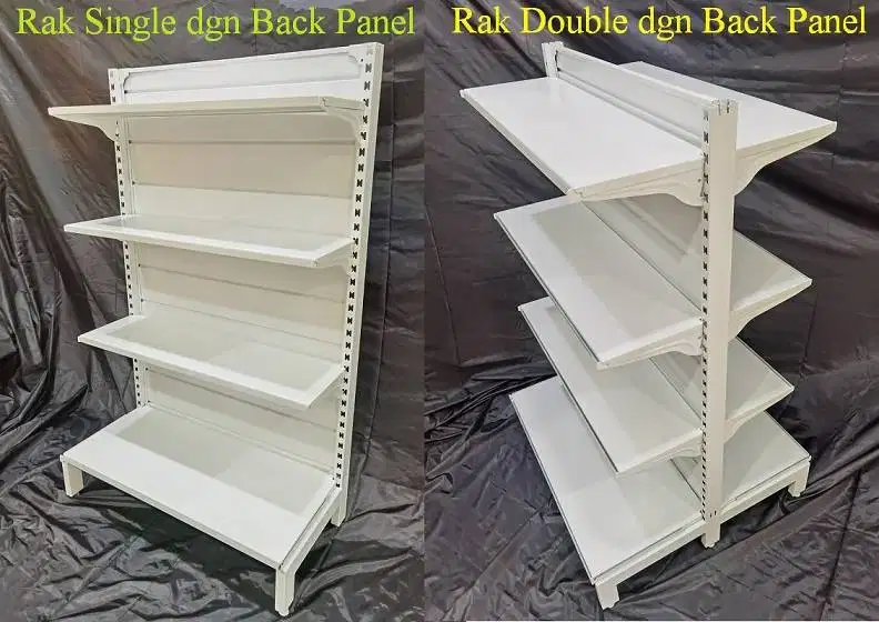 Rak Supermarket, Rak Minimarket, Gondola, Rak Toko tipe Back Panel