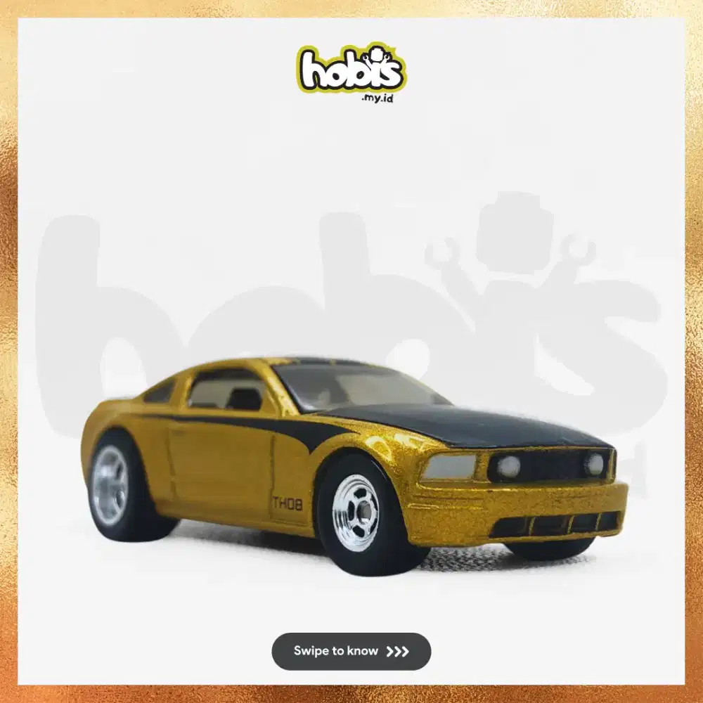 Diecast Hot Wheels Ford Mustang Kuning Treasure Hunts Loose Ban Karet
