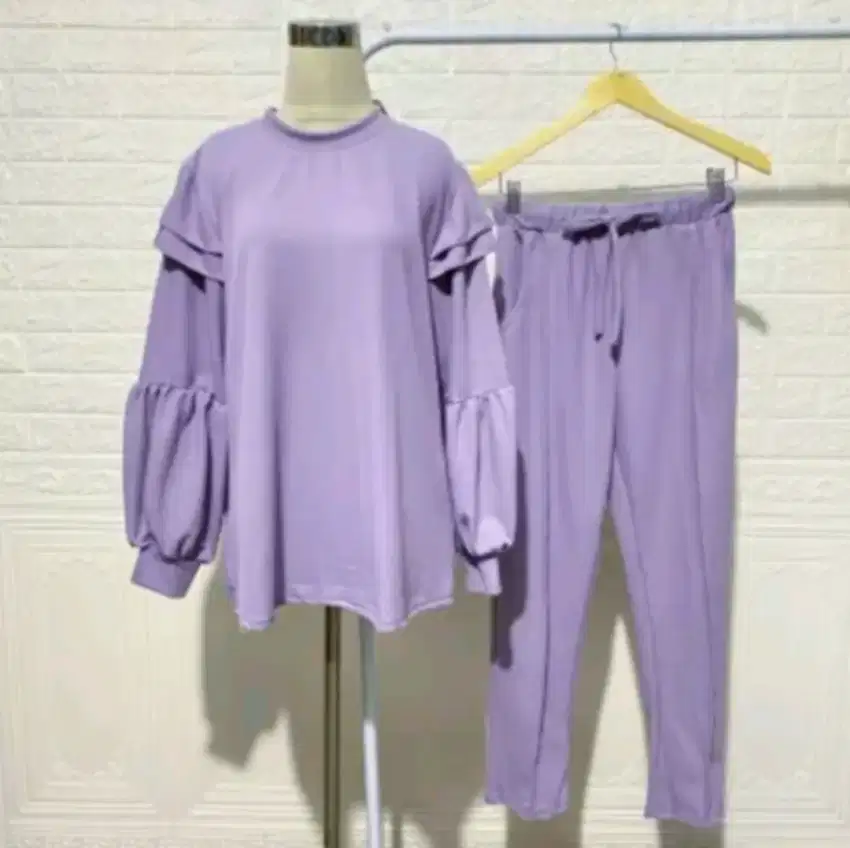 Setelan wanita knit lilac second