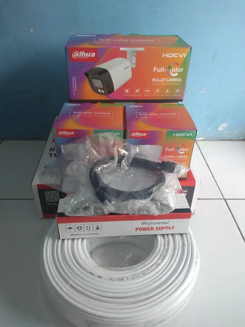 PAKET CCTV DAHUA 4 KAMERA FULL COLOR 2.0 MP