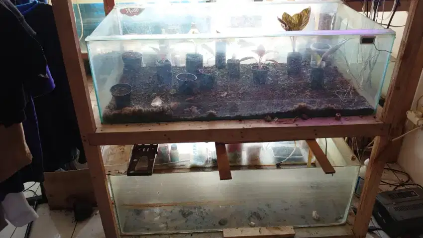 Jual 6 set aquarium beserta rak seperti d foto