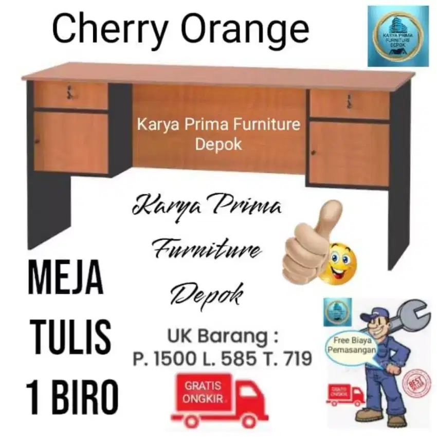 Meja tulis 1 biro kuat awet baru rak laci kunci 839rb free ongkir  COD