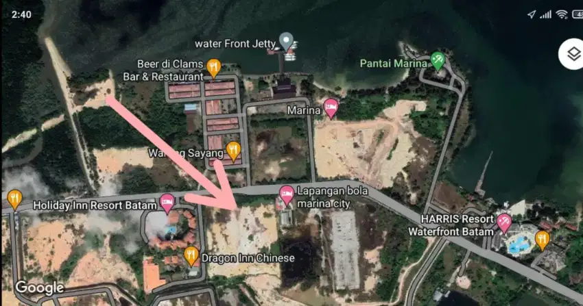 Dijual Lahan Jasa Depan Pelabuhan Marina Cocok Untuk  Hotel Apartement