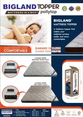 BIGLAND MATRAS TOPPER POLLYTOP FULL BUSA