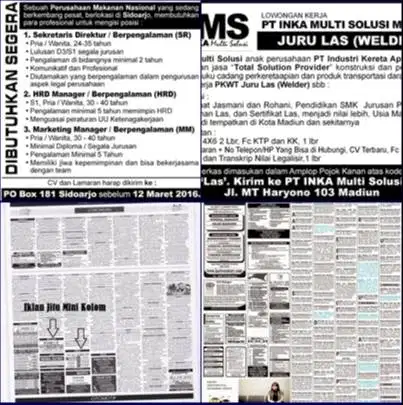 Advertising Agen Iklan koran jawa Pos Kompas Surya Memorandum Bangsa