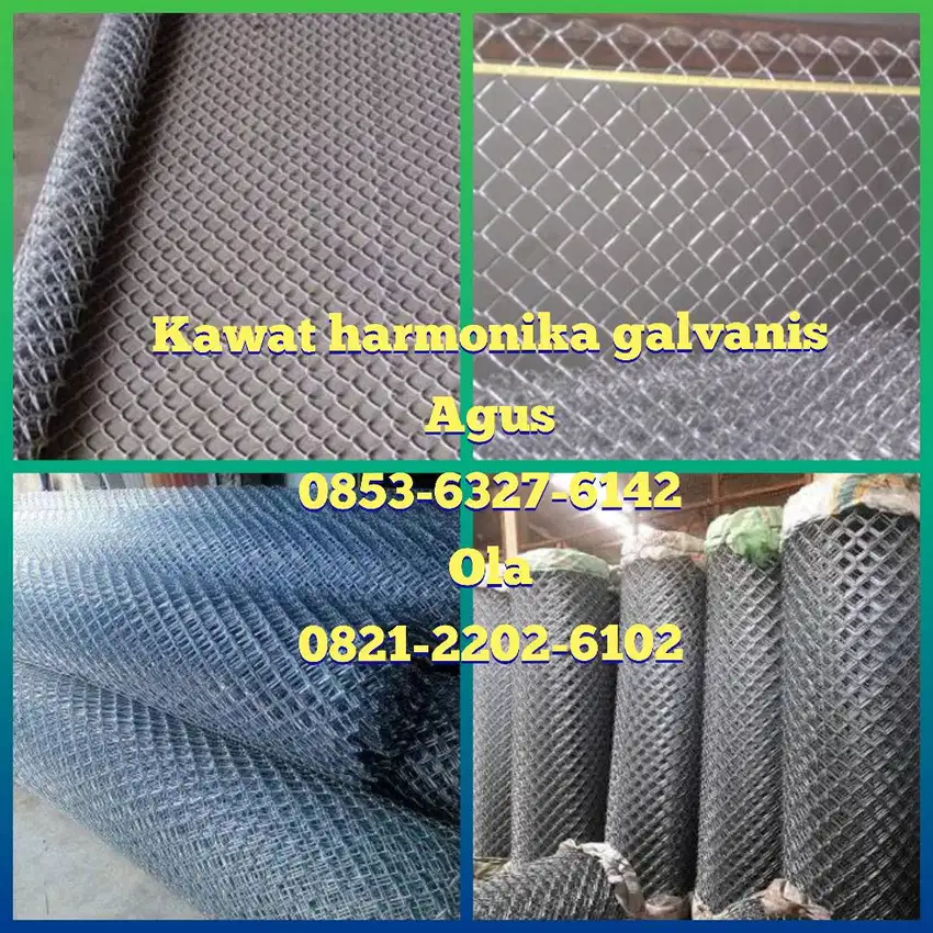 Kawat harmonika galvanis 2.1 mm lubang 50  mm