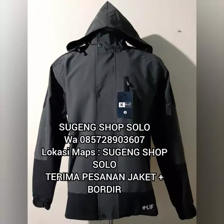 JAKET OUTDOOR WATERPROOF TEBAL KONVEKSI JAKET SOLO PESAN JAKET SERAGAM