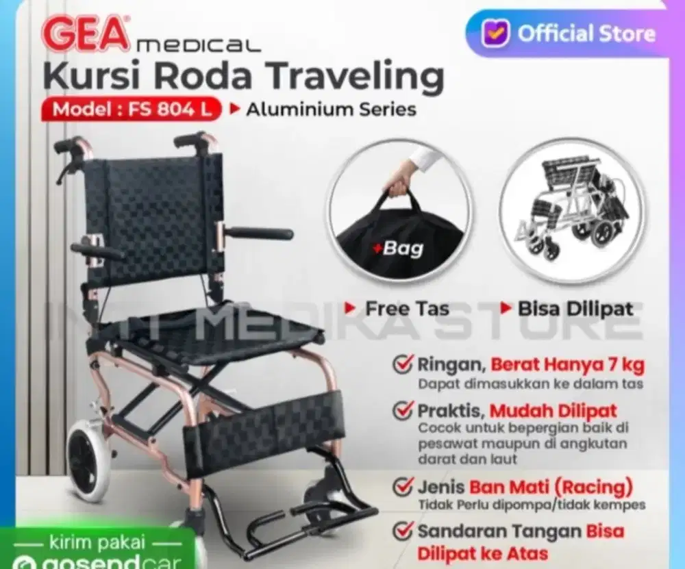 Kursi roda GEA 804 Traveling Ringan
