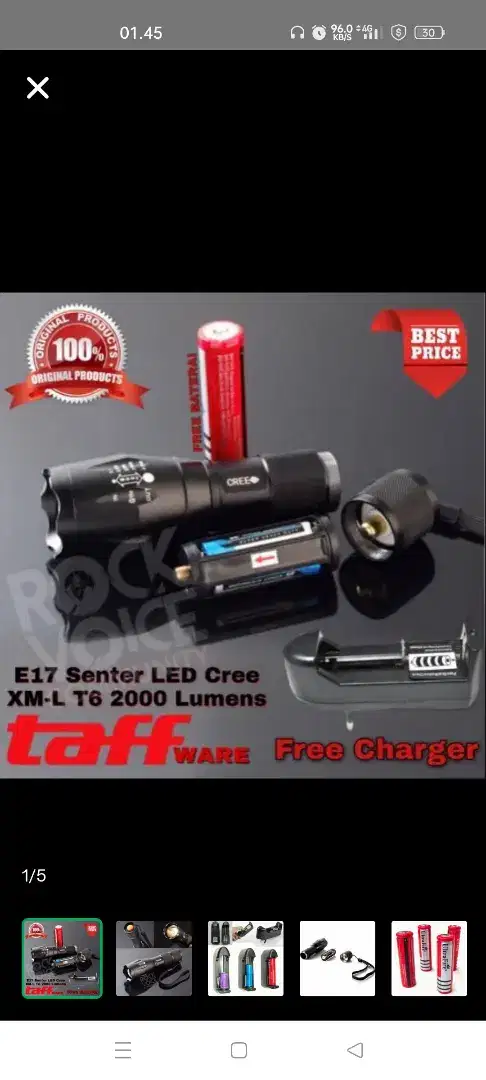 senter tafware zoom 2 led