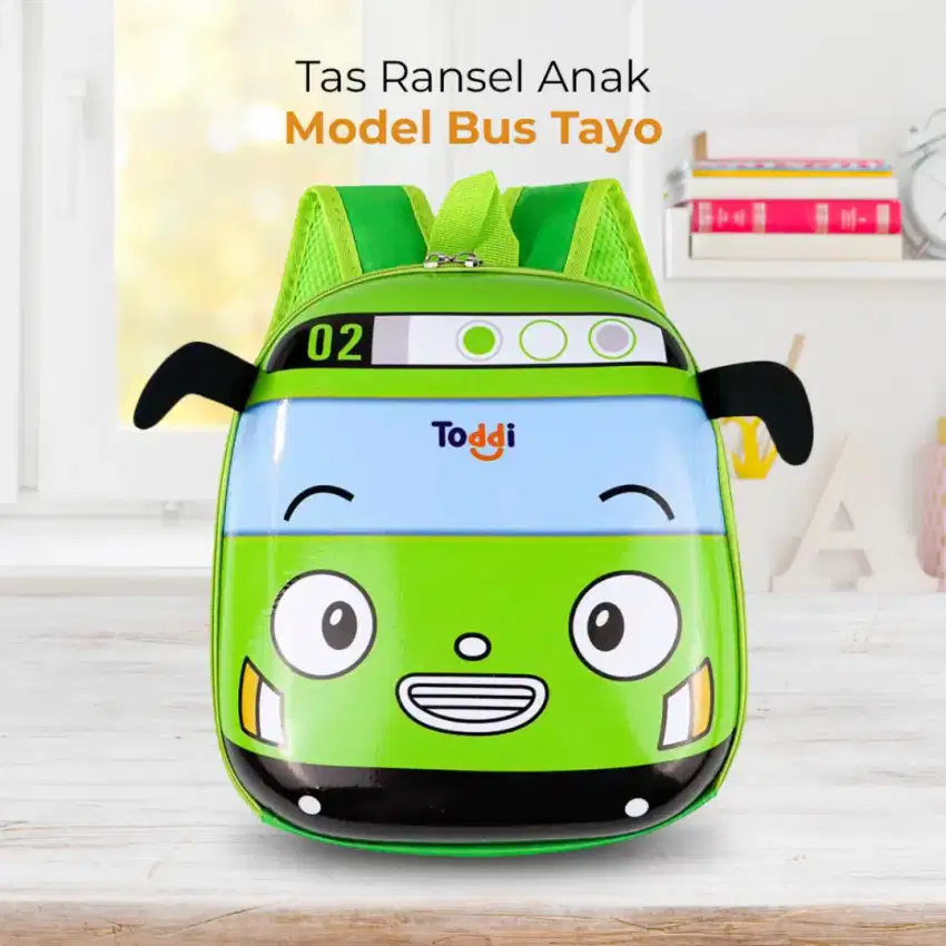 toddi tas ransel sekolah anak backpack model bus tayo