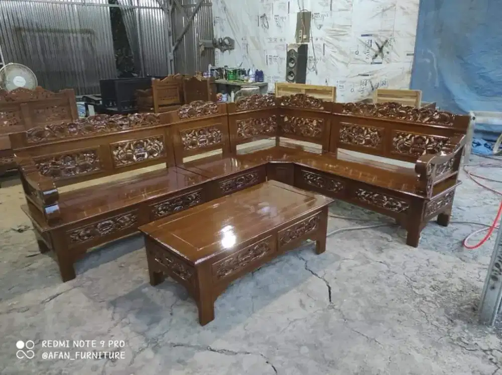 Meja Kursi tamu ukir jati Jepara