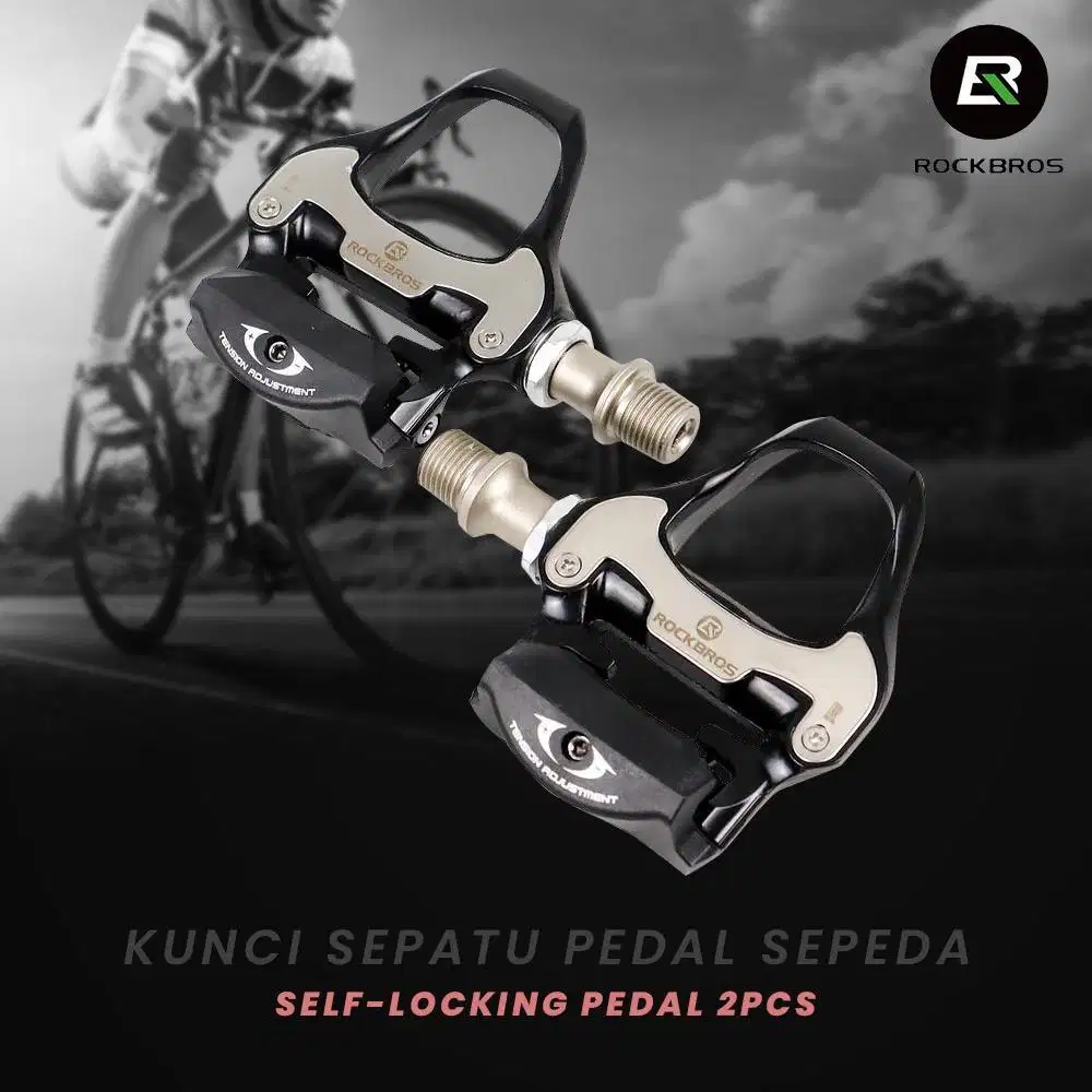 rockbros kunci sepatu pedal sepeda self-locking pedal ultralight 2pcs