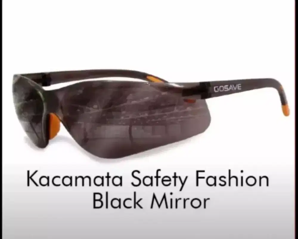 Kacamata Pria Safety Model Fashion Gosave, Full Black Mirror