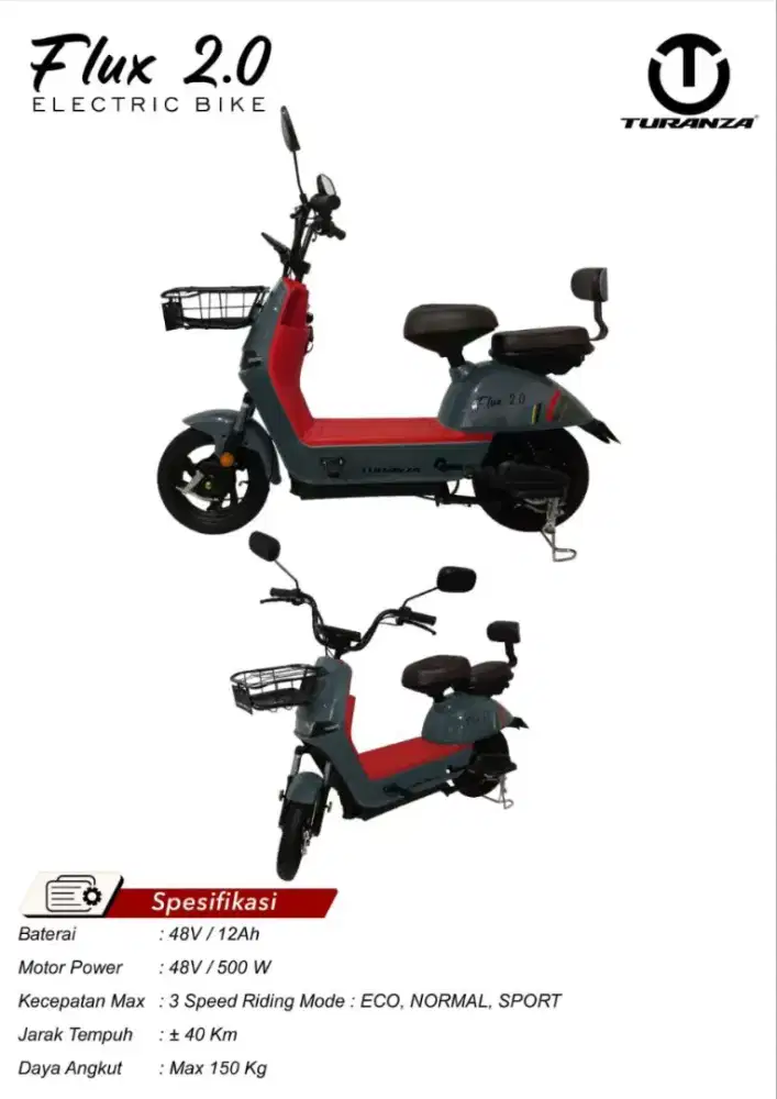 SEPEDA LISTRIK TURANZA FLUX 2.0