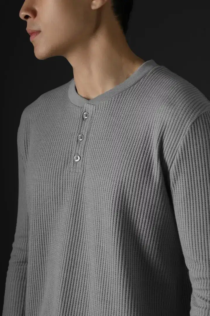 Kaos Tshirt Waffle Tees Pria Heymale Grey
